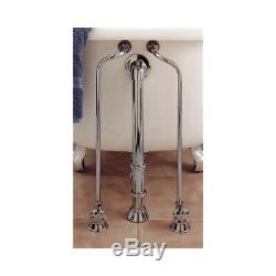 Polished Chrome Clawfoot Tub Faucet Package Kit With Drain, Supplies, & Stops