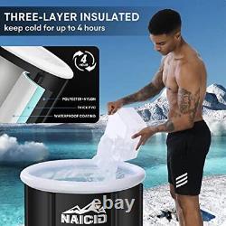 Polypropylene Ice Bath Tub for Athletes, Freestanding Cold Black 3 layer