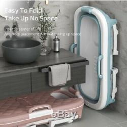 Portable 1.4m/55in Adult /Child Bath Tub Barrel Steaming Plastic Folding Bathtub