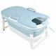 Portable Bathtub Blue Soft Collapsible Bathtub Home Spa Baby Tub For Shower Us