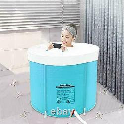 Portable Bathtub with Cover, Folding Spa BathTub for Adults, 31 Freestanding to