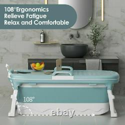Portable Folding Bathtub Water Tub Adult Spa Bath Bucket Rectangle Home Indoor