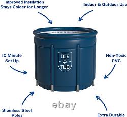 Portable Ice Bath for Athletes with Lid, Pump, Manual, and Anti-Leak Materials