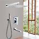 Rain Waterfall Concealed Shower System Wall Mount Bathtub Shower Combo Set Chrom