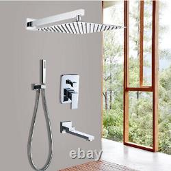 Rain Waterfall Concealed Shower System Wall Mount Bathtub Shower Combo set chrom