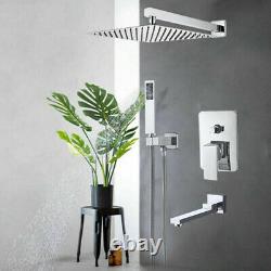 Rain Waterfall Concealed Shower System Wall Mount Bathtub Shower Combo set chrom