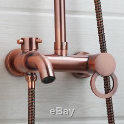 Rainfall Antique Copper Bathroom 8 Shower Head&Hand Shower&Tub Mixer Tap Faucet
