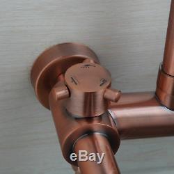 Rainfall Antique Copper Bathroom 8 Shower Head&Hand Shower&Tub Mixer Tap Faucet