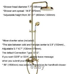 Rainfall/Handheld Shower Faucet Set Gold Brass Bathroom Bath Tub Taps Kit 2gf395