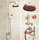 Red Copper Bathroom Tub Shower Faucet Set 8 Rain Shower Head With Hand Shower