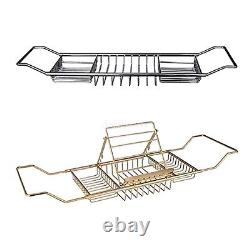 Retractable Bath Tub Rack Table Tray Organiser Basket for Bathroom Tidy