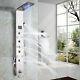 Rozin Led Light Rain Waterfall Shower Panel Bath Mixer Tub Tap Shower Faucet Set