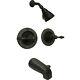 Rustic Oil Rubbed Bronze Sandcast Style Bathroom Tub & Shower Faucet With Valve