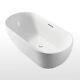 Seamless Freestanding Bathtub White Luxury Spa Bath Tub 65 Acrylic Soaking Tub