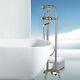 Senlesen Floor Mounted Bathroom Faucet Free Standing Bath Tub Filler Mixer Tap