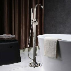 Senlesen Freestanding Bathtub Faucet Tub Filler Brushed Nickel Floor Mounted