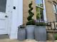 Set X 3 Dolly Tub Planters Galvanized Metal Garden Flower Planter Pots Pot Box