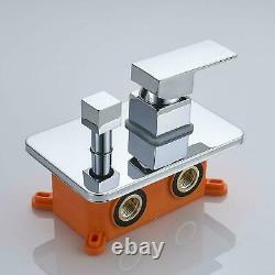 Shower Faucet Set Valve with Tub Spout and 10 Rainfall Shower Head Wall Mounted