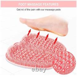 Shower Foot Back Scrubber Massage Pad Body Bath Soft Brush Mat Cleaning Bathroom