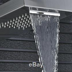 Shower Panel Column Tower System Faucet Rain Head Spa Jet Bathtub Brushed Nickel