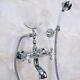 Silver Chrome Brass Wall Mount Clawfoot Bath Tub Faucet With Hand Shower Fna229