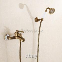 Simple Bathroom Wall Mount Bath Tub Taps Filter Shower Head Faucet Hand Sprayer
