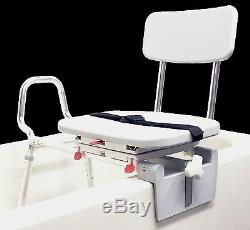 Sliding Shower Chair Tub-Mount Bath Transfer Bench with Swivel Seat 77762 NEW