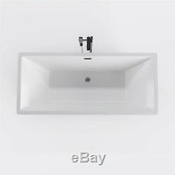 Square Freestanding Bath 1700 x 750 x 580mm + Freestanding Waterfall Bath Tap