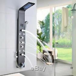Stainless Steel Shower Panel Tower System Rain Waterfall Message Jets Tub Tap