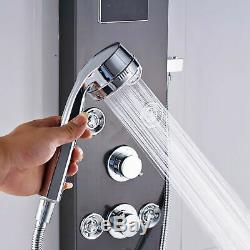 Stainless Steel Shower Panel Tower System Rain Waterfall Message Jets Tub Tap