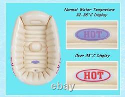 Tiny Tots Inflatable Baby Bath Tub Heat Sensor Travel Infant Washing Tub