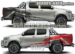 Toyota Hilux 014 side cab & tub shredded grunge graphics stickers decals vinyl