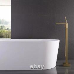 UKISHIRO Single-Handle Floor-Mounted Freestanding Bath Tub Filler Brushed Gold
