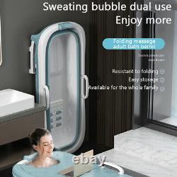 US Bathtub Bath Barrel Adult Child Folding Soaking Tub Basin Baby Sw