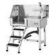 Vevor 34 Dog Cat Pet Grooming Bath Tub Stainless Steel Wash Station With Stairs