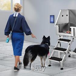 VEVOR 34 Dog Cat Pet Grooming Bath Tub Stainless Steel Wash Station with Stairs