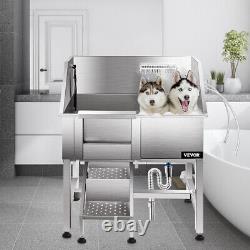 VEVOR 38 Pet Dog Gromming Bath Tub Professional Stainless Steel Wash Station
