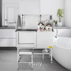 VEVOR 50 Pet Dog Grooming Bath Tub Stainless Steel Wash Station Professional