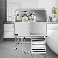 VEVOR 50 Pet Dog Grooming Bath Tub Stainless Steel Wash Station for Pet Dogs