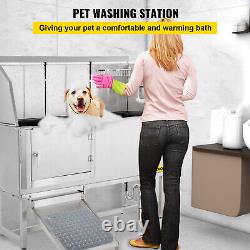 VEVOR 62L Pet Dog Grooming Bath Tub Dog Wash Tub Stainless Steel Shower Salon