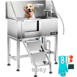 VEVOR Pet Dog Grooming Bath Tub Dog Wash Tub 38L Stainless Steel Shower Salon