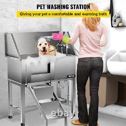 VEVOR Pet Dog Grooming Bath Tub Dog Wash Tub 38L Stainless Steel Shower Salon