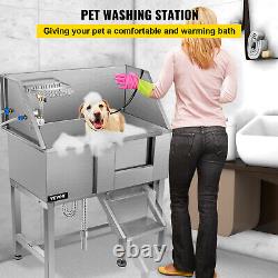 VEVOR Pet Grooming Tub Dog Wash Station 34 Stainless Steel with Accessories