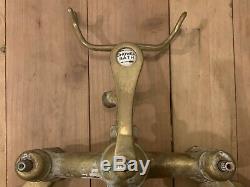 Vintage Brass Wall Mount Mixer Tap For Claw Foot Bath Tub Shower Faucet Salvage