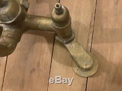 Vintage Brass Wall Mount Mixer Tap For Claw Foot Bath Tub Shower Faucet Salvage