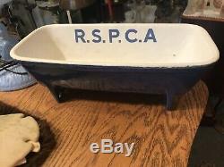 Vintage RSPCA Watering Trough Enameled Cast Iron Porcelain Bath Tub