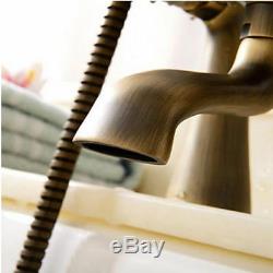Vintage Retro Antique Brass Bathroom Clawfoot Bath Tub Faucet Hand Shower taps