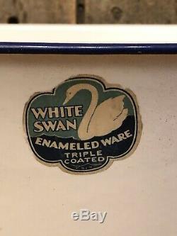 Vintage WHITE SWAN Enameled Ware Triple Coated Baby Bath Tub 15x19x5