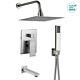 Wall Mount 3 Functions Shower Faucet System Set 10rainfall Head With Mixing Valve