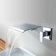 Wall Mount Bathroom Sink Bathtub Waterfall Wide Spout Faucet Mixer Tap Chrome